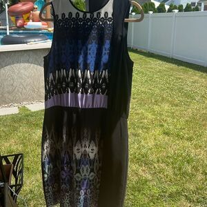 TIBI New York 100% Silk Dress | Size 10 | Elegant Patterned Sleeveless